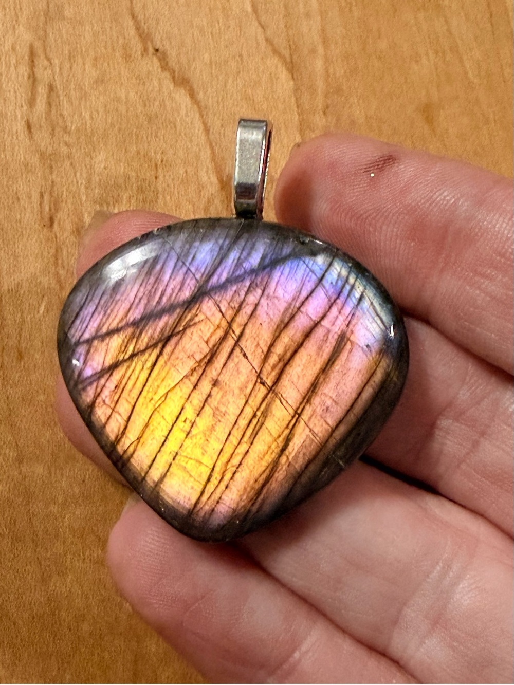 Beautiful Sunset Labradorite Pendant Necklace